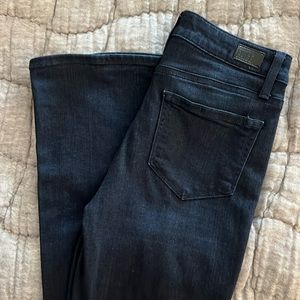 Paige high rise Manhattan boot dark blue denim